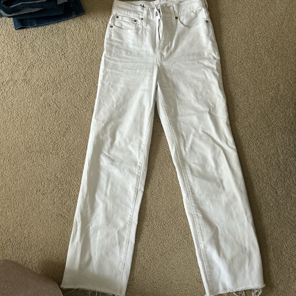 J. Crew Women's Straight Leg White Jeans